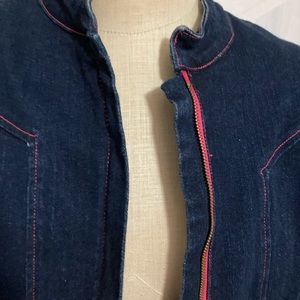 Vintage blue Jean pants suits zip jacket Vien